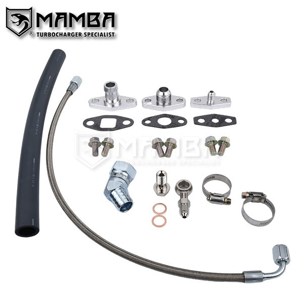 Mamba Turbocharger Oil Feed & Return Line For TOYOTA 7M-GTE Supra Soarer Garrett T3/T4