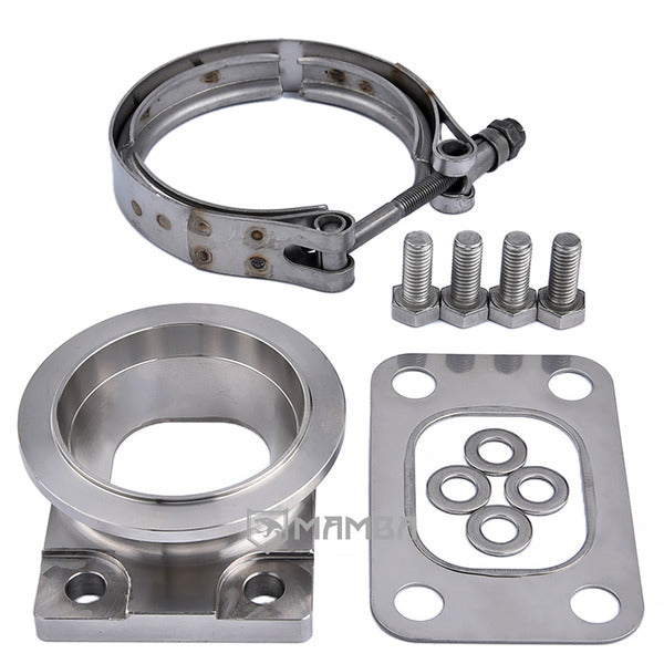 Mamba SUS310 Turbocharger Manifold Flange Adapter T25 to V-Band Fits for Garrett GT30R GT35R