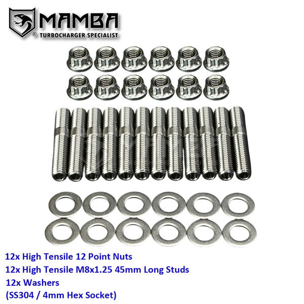 Mamba CNC Dodge SRT-4 Intake / Exhaust Manifold Stud Kit 45mm M8x1.25