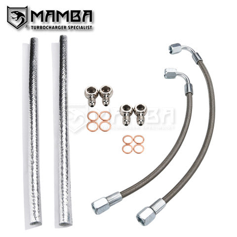 Mamba Twin Turbo Oil Feed Line Kit For Nissan GT-R R35 VR38DETT 3.8L IHI RHF55