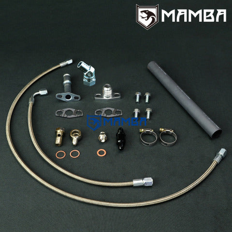 Mamba Turbocharger Oil Feed & Return line Kit Ford Falcon BA BF XR6 Garrett GT3576R GT3582R