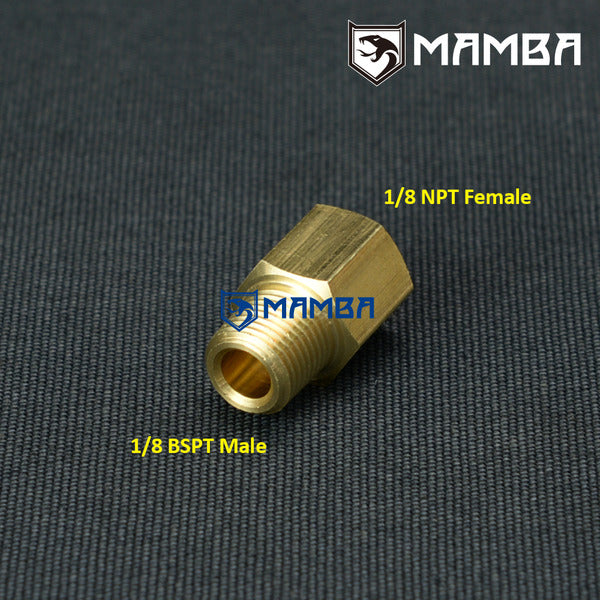 Mamba Brass Oil Pressure Gauge Sensor Adapter Fitting 1/8 BSPT Male to 1/8 NPT Female