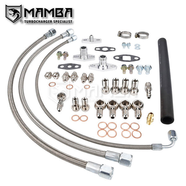 Mamba Turbocharger Oil & Water Line Kit For NISSAN Top Mount SR20DET S13 S14 S15 w/ T25 T28