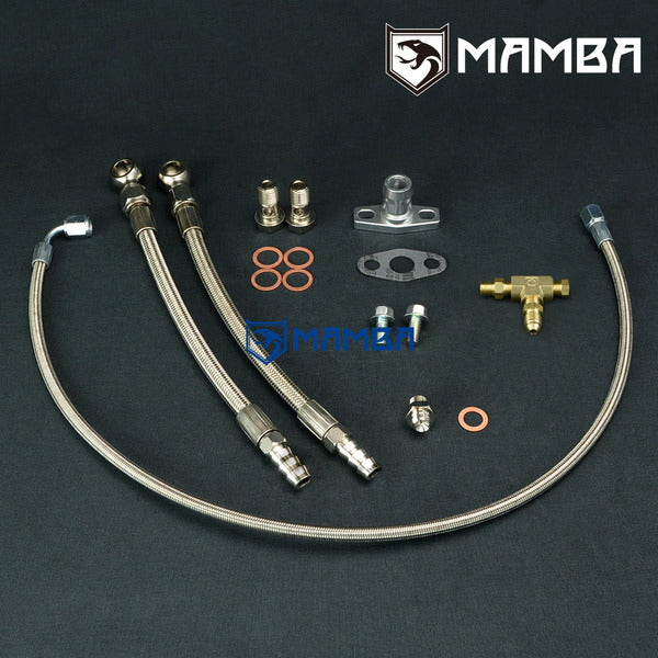 Mamba Universal Turbocharger Oil & Water Line Kit Garrett GT25R GT28R GT30R GT35R BB