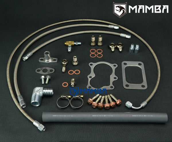 Mamba Turbocharger Oil & Water install line Kit For Nissan TD42 GQ w/ GT2863R GT2867R GT2871R