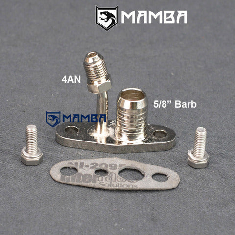 Mamba Garrett GT0632SZ 789997-1 Turbocharger Oil Feed & Return Flange Adapter 4AN 5/8"