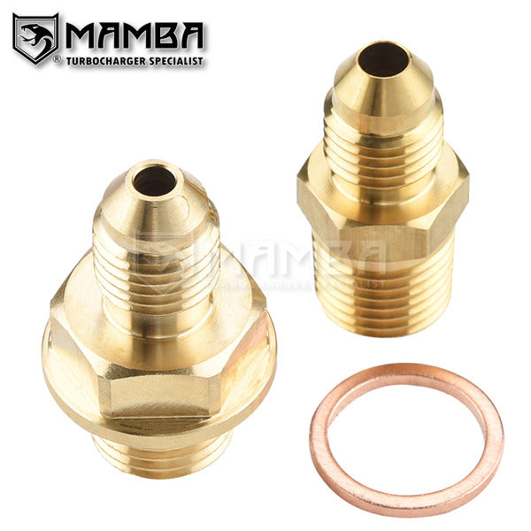 Mamba Adapter Fitting 4AN to 1/4 NPS/NPT BorgWarner S200 S300 S400 Turbocharger Oil Feed TW