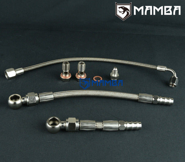 Mamba Turbocharger Oil & Water line Kit For Subaru FA20T W/ Ball Bearing GT28R GT30R