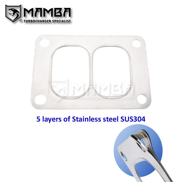 Mamba SUS304 Turbo Turbine Inlet Gasket T6 Twin Scroll 5-Layer For Isuzu 6RB1 (70x113)