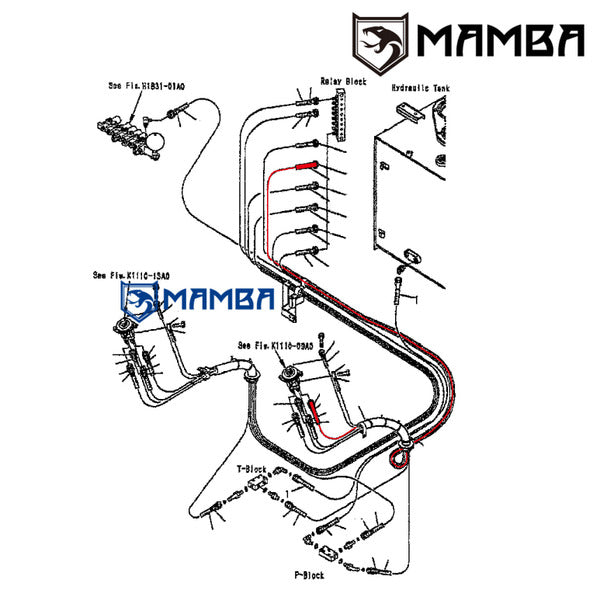 Mamba PC300-7 Floor Frame PPC Line Hose 20Y-62-42560 for KOMATSU Excavator