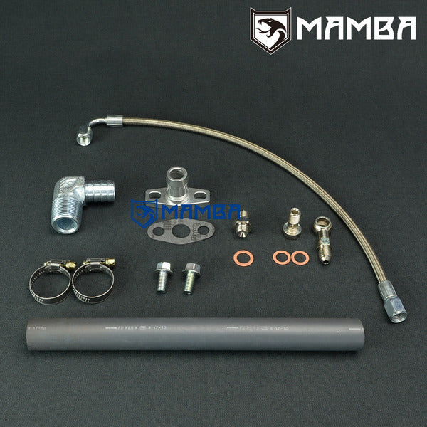 Mamba Turbocharger Oil Feed Return Line Kit For Nissan Patrol TD42 GU w/ Garrett GT28R