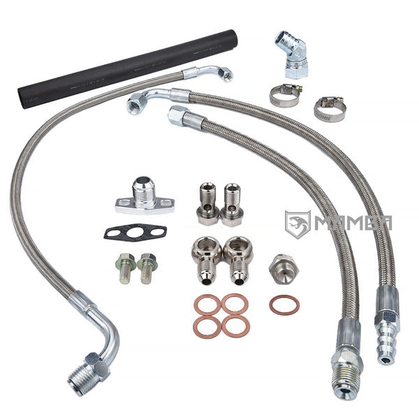 Mamba Turbocharger Oil & Water Line Hose for Dodge Neon SRT-4 2.4L w/ Garrett GT3076R GT3582R