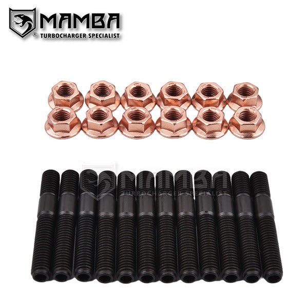 Mamba 12 Sets Nickel Stud Kit 55mm M8x1.25 (4mm Hex/ SNCM439/SAE4340/Copper Locking)