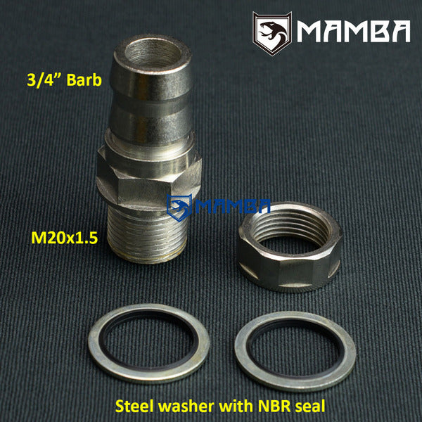 Mamba DIY Turbocharger oil return adapter fitting 3/4" (OD 20mm) no welding