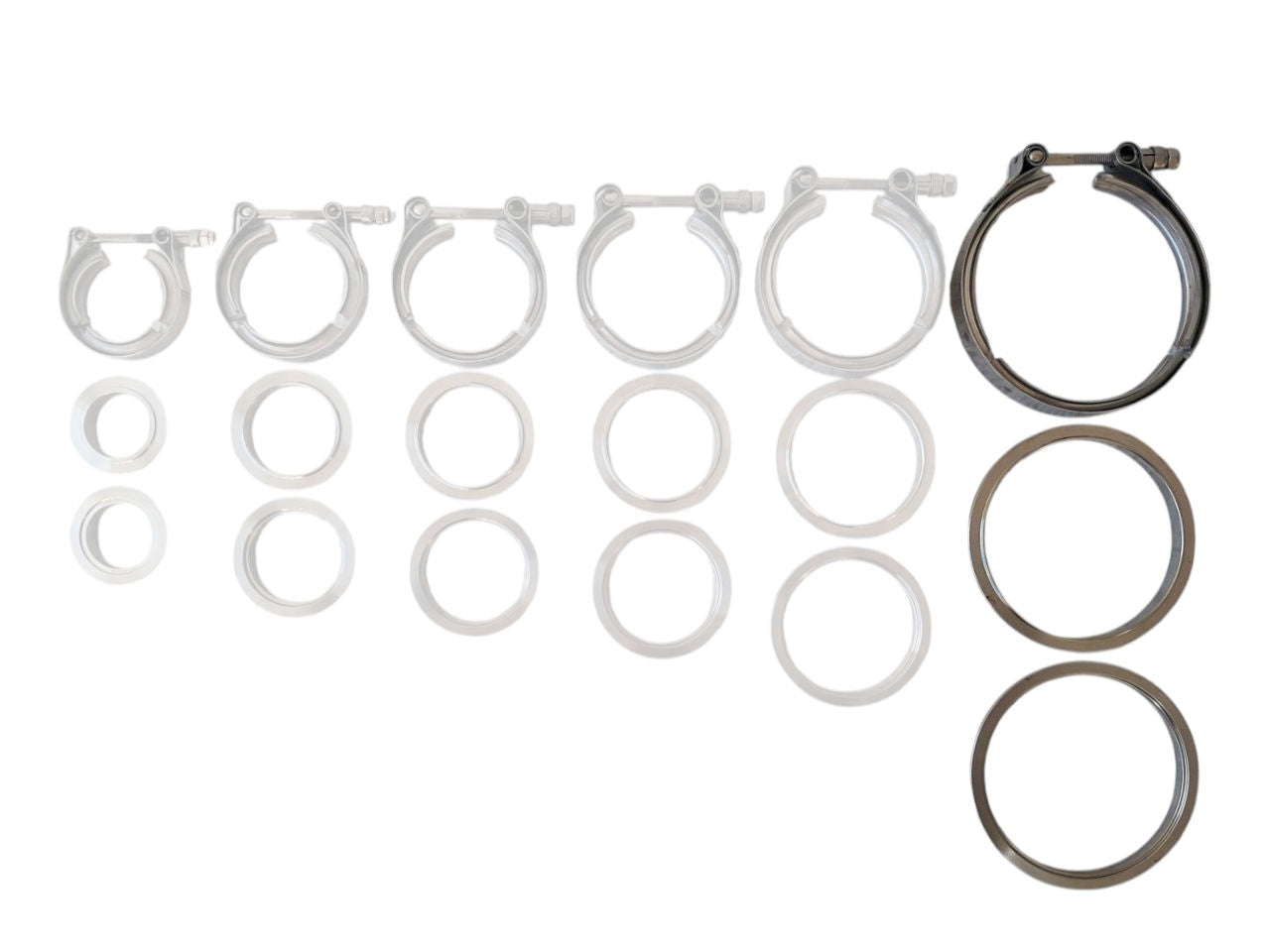 VBAND CLAMP SET - STEPPED FLANGE