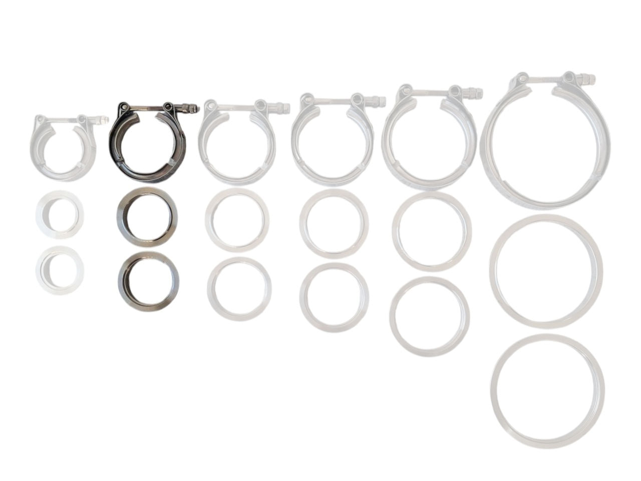 VBAND CLAMP SET - STEPPED FLANGE