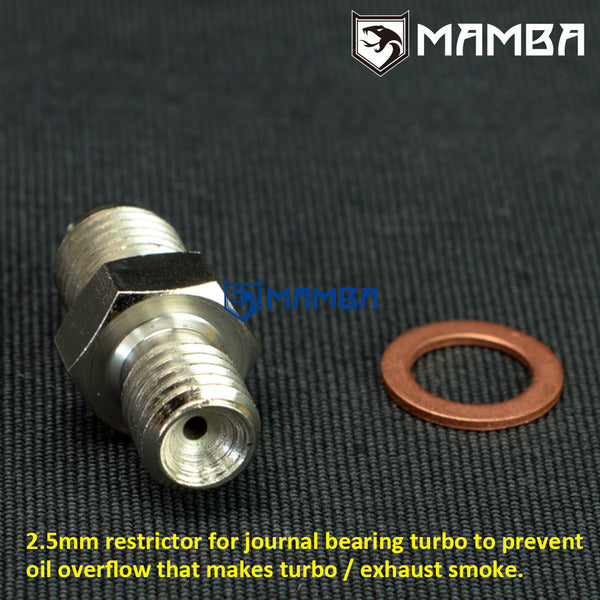Mamba 4AN to M10x1.5 Turbocharger Oil Feed Adapter Fitting For SUBARU IHI VF30 VF37 2.5mm