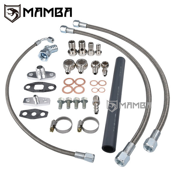 Mamba Turbocharger oil & Water line kit Fits for Nissan 300ZX Z31 VG30ET w/ factory T3