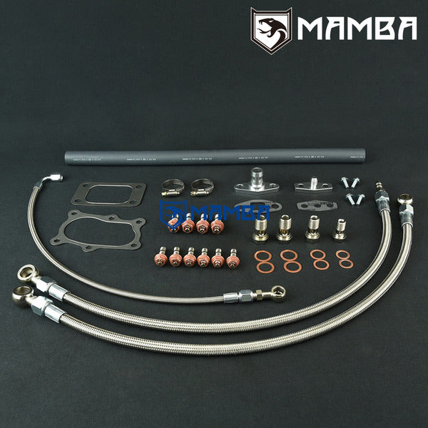 Mamba Turbocharger Oil & Water Line Kit for Nissan RB30 VL w/ Garrett T3 T4 16mm Water Bolt