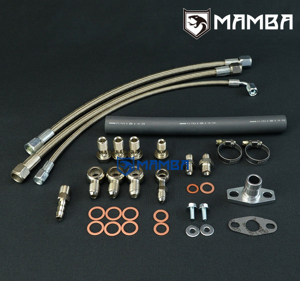 Mamba Turbocharger Oil Water Line Kit for top mount NISSAN RB20DET RB25DET w/ TD05 TD06