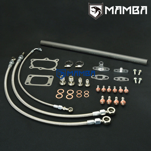 Mamba Turbocharger Oil & Water Line Kit for Nissan RB30 VL w/ Garrett T3 T4 18mm Water Bolt