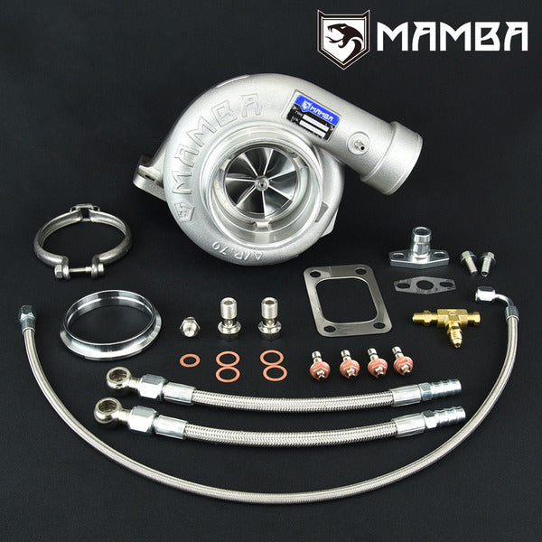 Mamba 7+7 4" A/R.70 Twisted AS Ball Bearing Turbocharger GTX3576RS .82 T3 V-Band