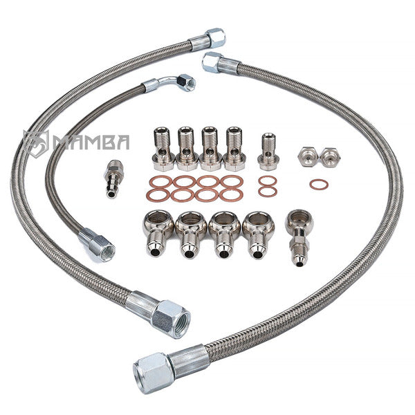 Mamba Turbocharger Oil Water Line For NISSAN SR20DET S13 S14 S15 w/LM Garrett T25 GT28R GT30R