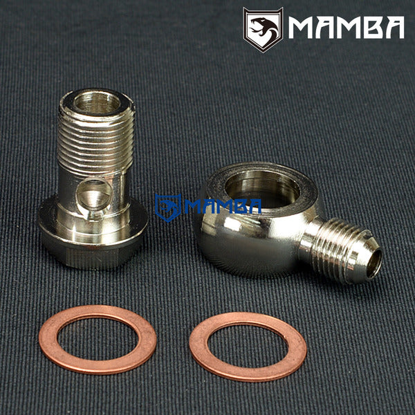 Mamba Banjo Bolt Kit 6AN to M18x1.5 Garrett T4 T04B T04E T04R
