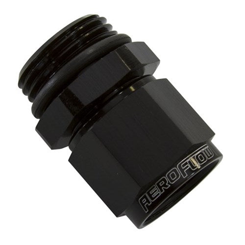 Aeroflow Male -8 ORB to Female -8AN Swivel Adapter - AF907-08BLK