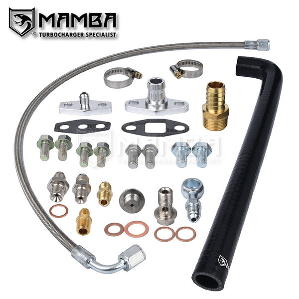 Mamba Turbocharger Oil Feed & Return Line For Nissan RB25DET w/ Holset HX35 HX40 HX50