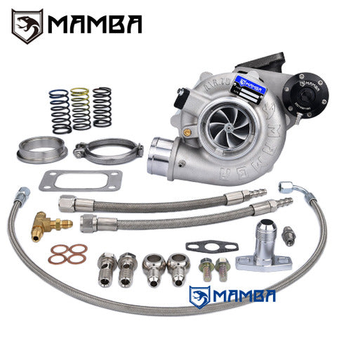Mamba GEN II G25 7+7 3" A/R.70 GTX3071R Ball Bearing Turbocharger + .73 T3 V-Band IWG