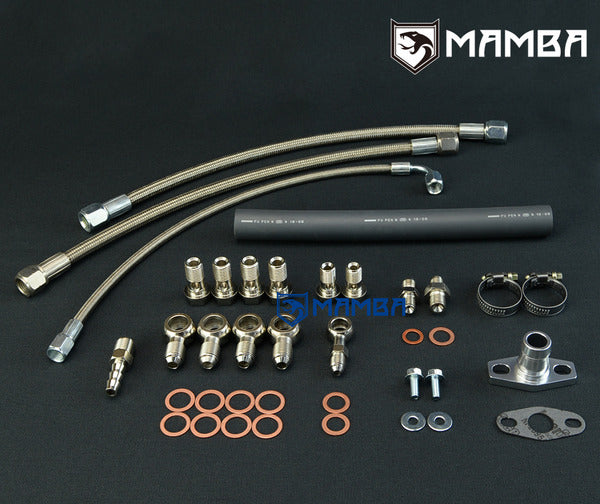 Mamba Turbocharger Oil & Water Line Kit for NISSAN Top Mount SR20DET S13 S14 S15 w/ TD05 TD06