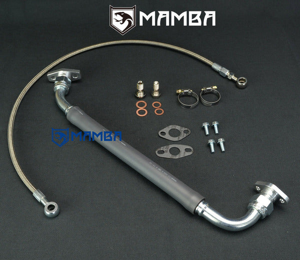 Mamba VW GOLF GTI MK4 1.8T w/ Greddy TD04HL TD04-19T Turbocharger oil feed & return line kit
