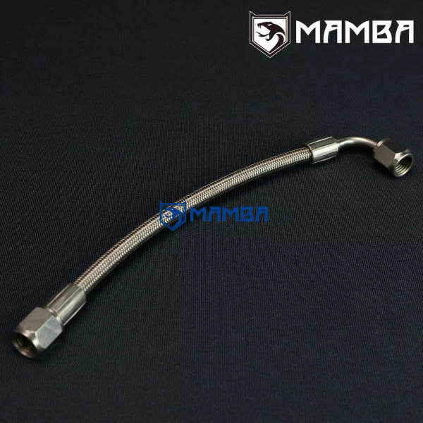 Mamba 4 AN 5/16" Braided Stainless Steel hose PTFE Str-90Deg 20cm Turbocharger oil & coolant