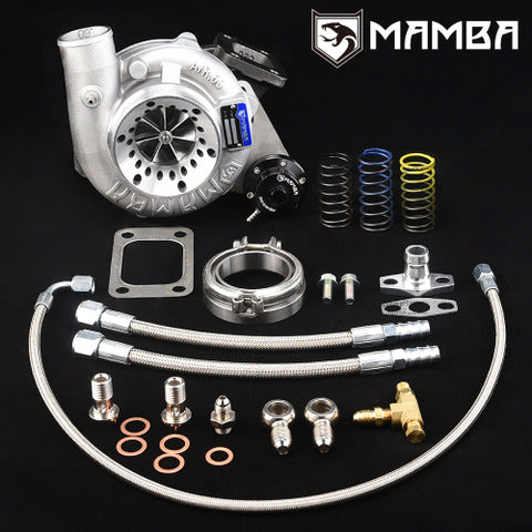 Mamba 7+7 Universal 4" A/R.60 GTX3076R Ball Bearing Turbocharger + .64 T3 GMC V-band
