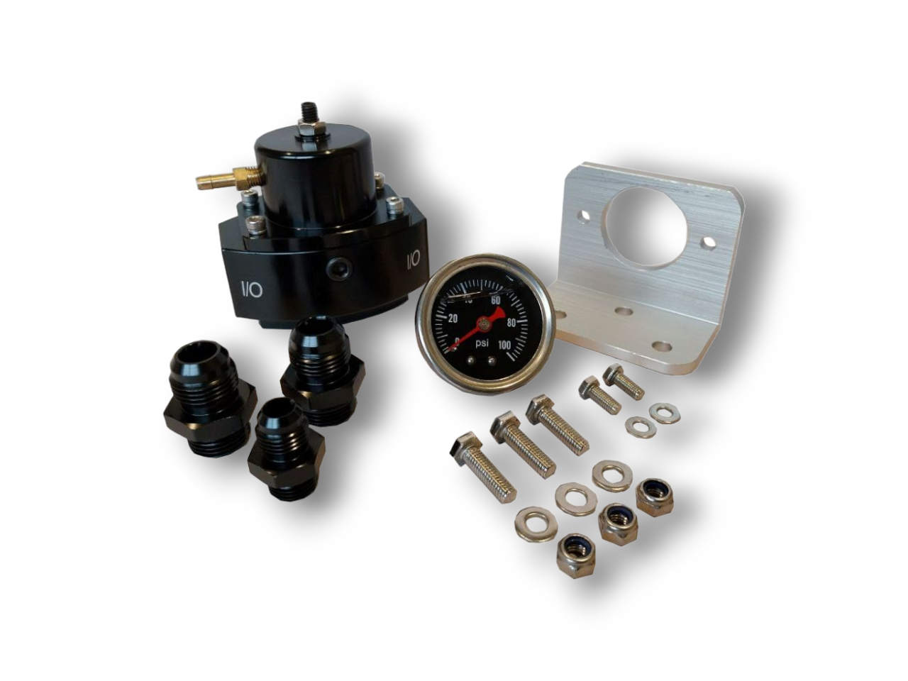 Regulador de presión de combustible de derivación de aluminio Billet con accesorios AN6*1 AN8*2