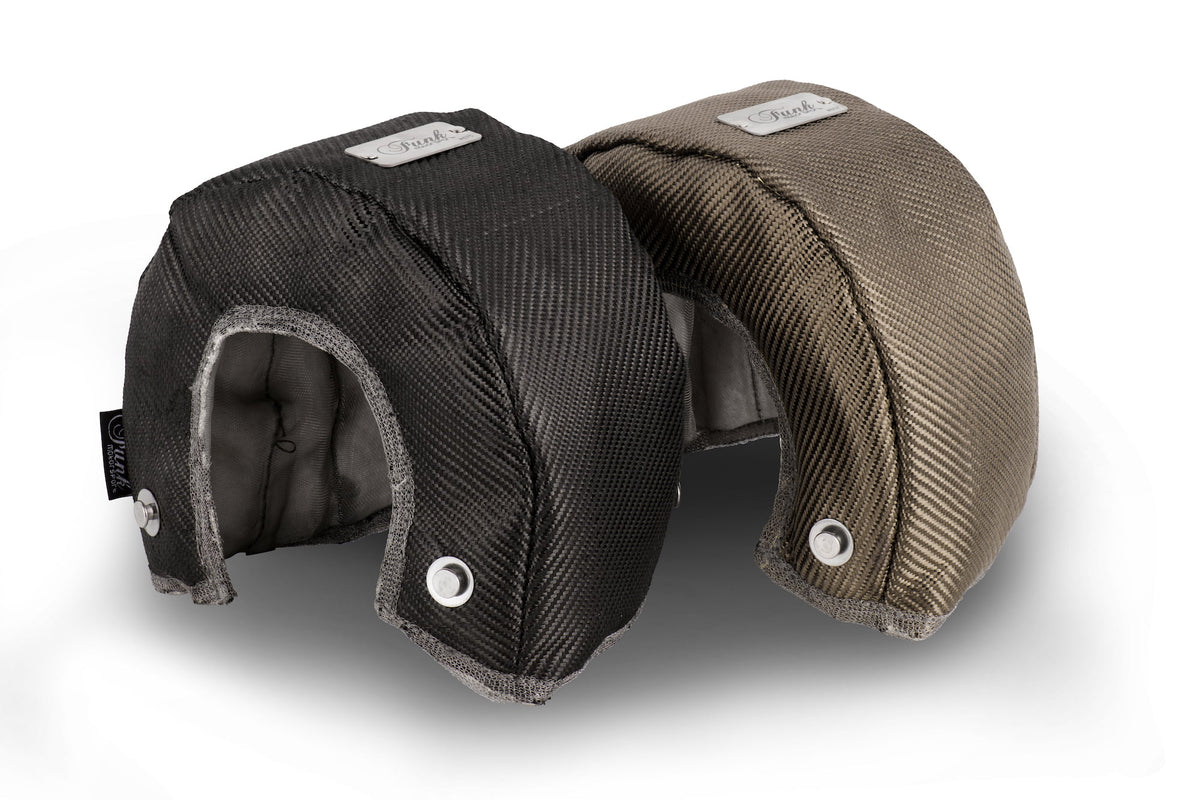 Manufacturer range photo showing Carbon Fibre and Titanium finishes. Selected SKU supplied; shape may vary.