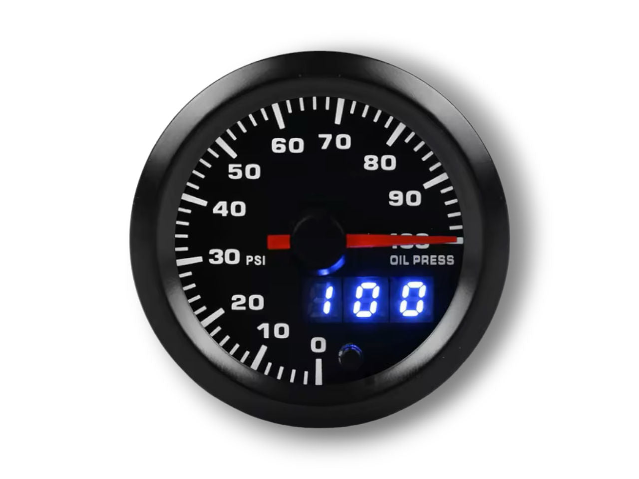 Oil Pressure Gauge (0-100PSI) 52mm Dual Display - Electronic - Multi Color