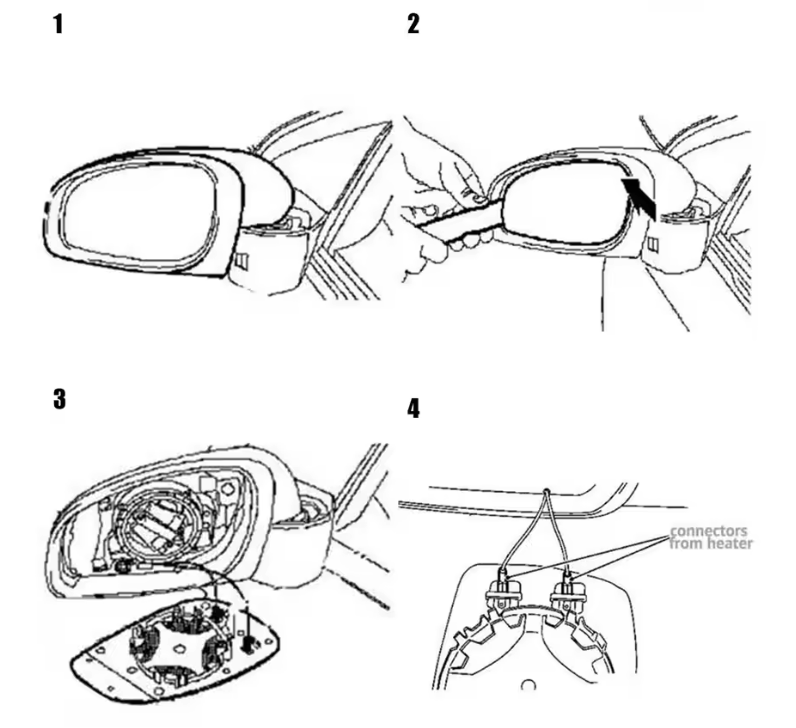 Remplacement du verre du rétroviseur de la Volkswagen Golf Mk5 2004–2009