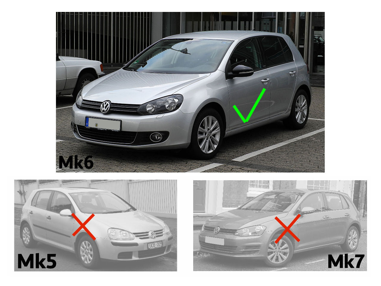 Volkswagen Golf MK6 2009-2012 Wing Mirror Glass Replacement