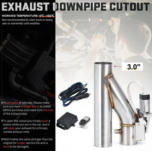 3" 76mm Stainless Steel Pipe Exhaust Cut Out Kit