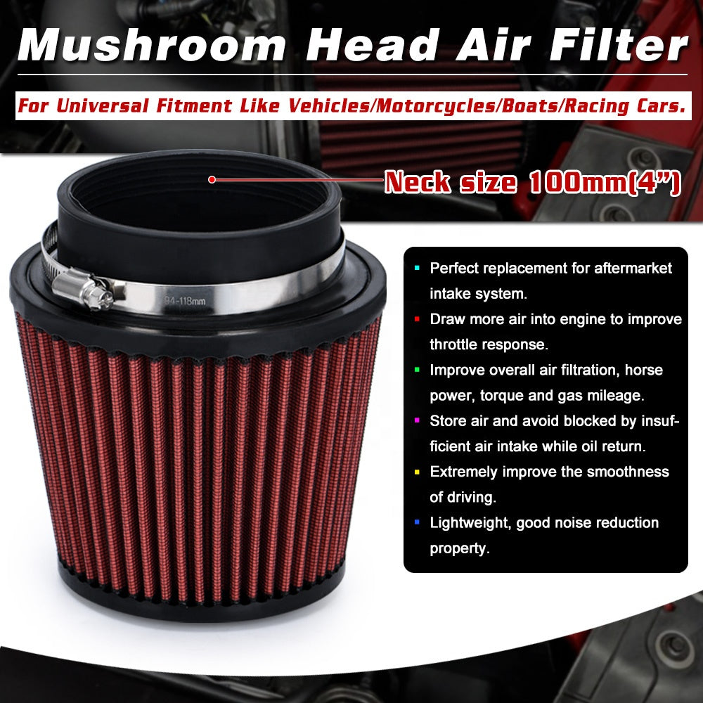 High Flow 4" 100mm Air Filter Universal Pod Filter
