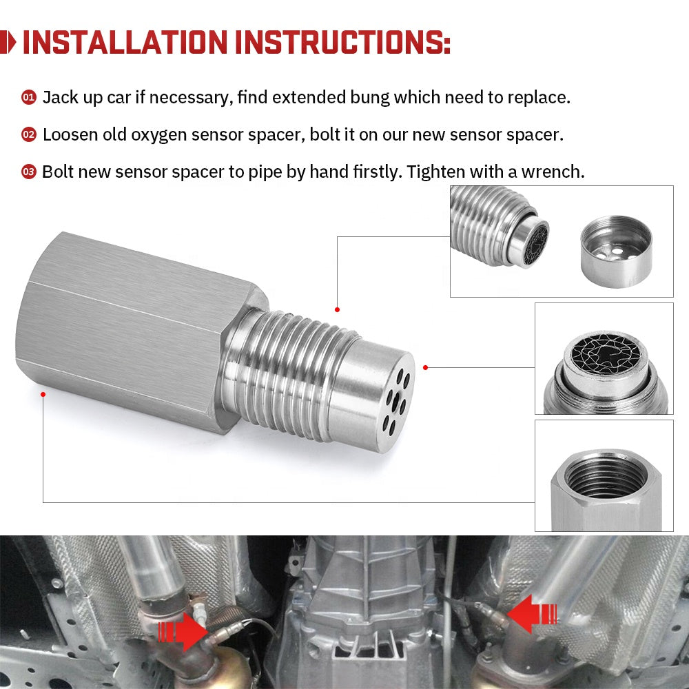 Diy O2 Sensor Spacer Oxygen O2 Sensor Spacer Adapter Bung Catalytic Converter Fix Check Eng ...