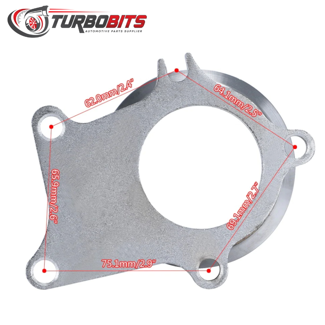Stainless Steel Adapter for T3/T4 Turbo 5 Bolt to 3" V-Band Flange Turbo Adapter